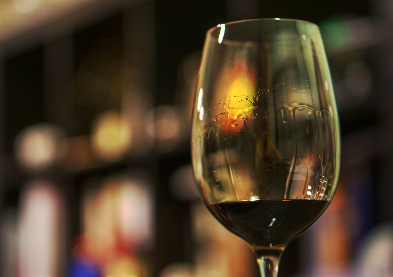 Glass of red wine