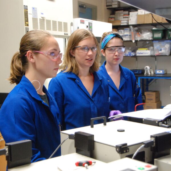 Chemistry department students