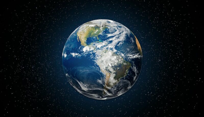 An artists image of the earth from space.