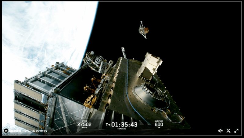 TRACERS Space Vehicle 2 (SV2) from Falcon 9
